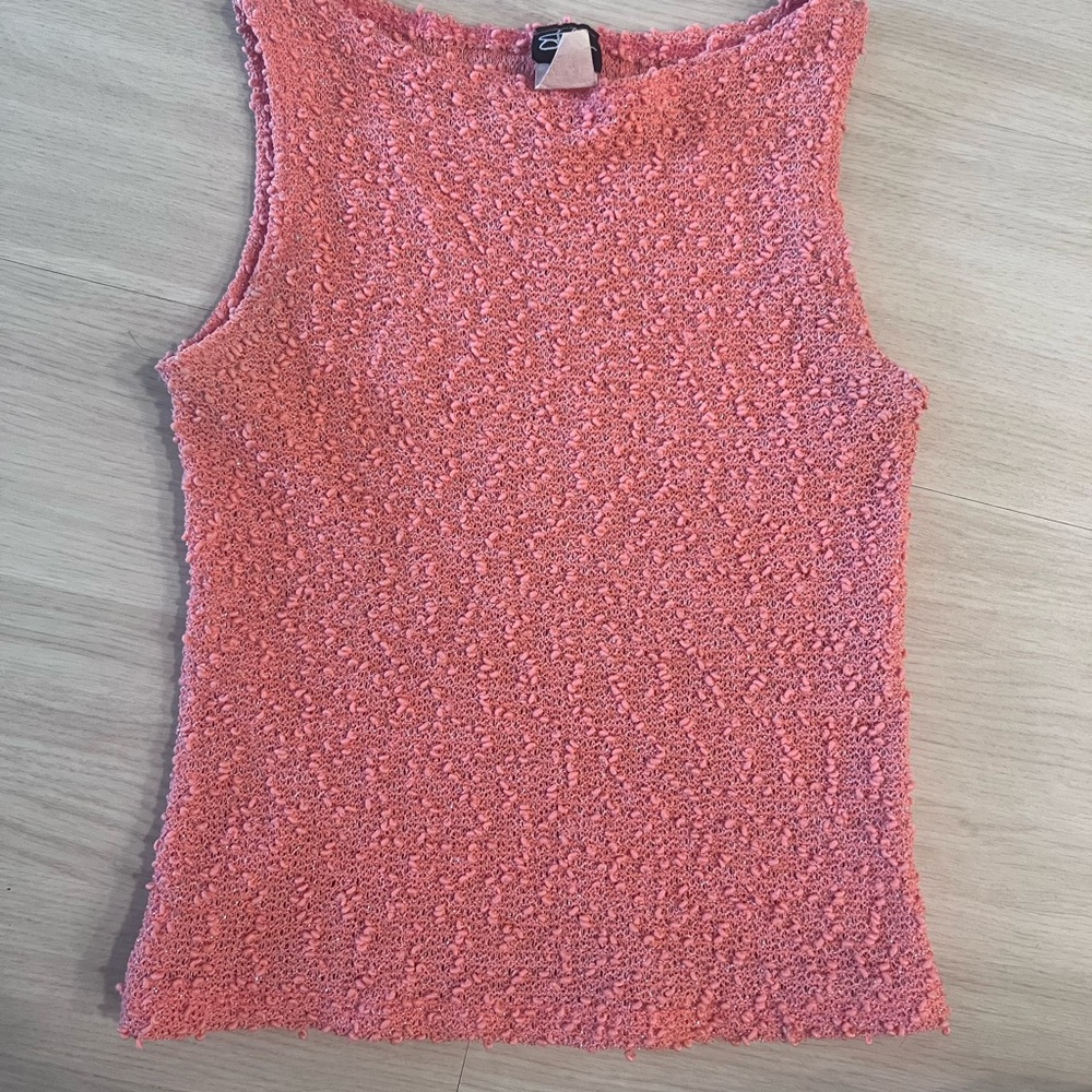 Textured Pink Sleeveless Top